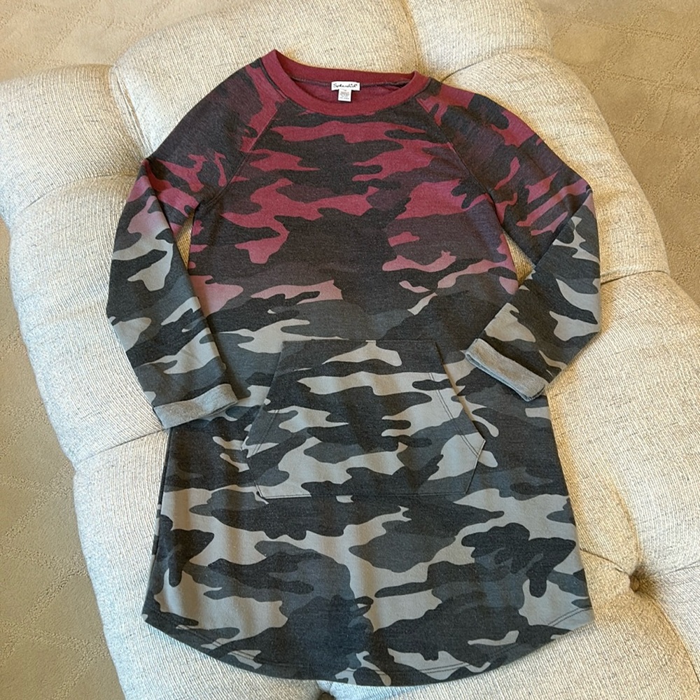 Splendid Tunic Style Camouflage Dress